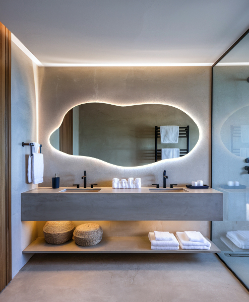 Nepravidelné zrcadlo s led osvětlením 40x90 cm