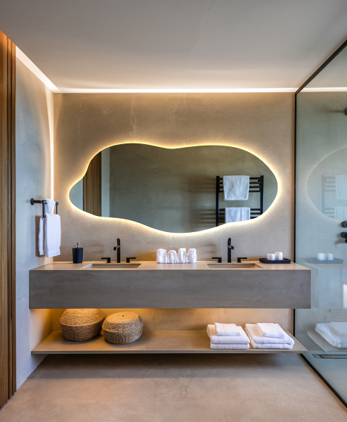 Nepravidelné zrcadlo s led osvětlením 40x90 cm