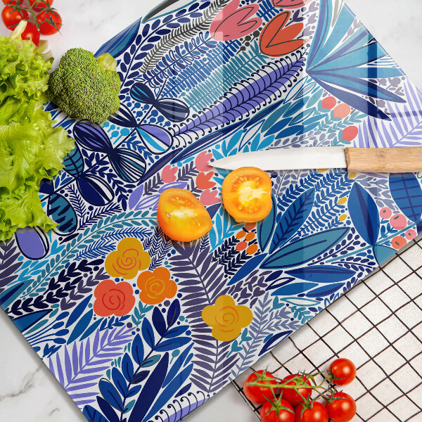 Skleněná krájecí deska Malovaná louka