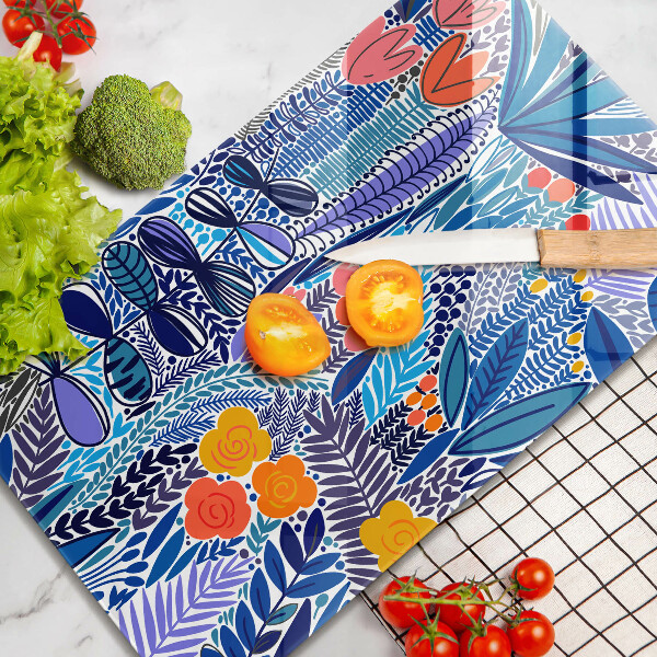 Skleněná krájecí deska Malovaná louka