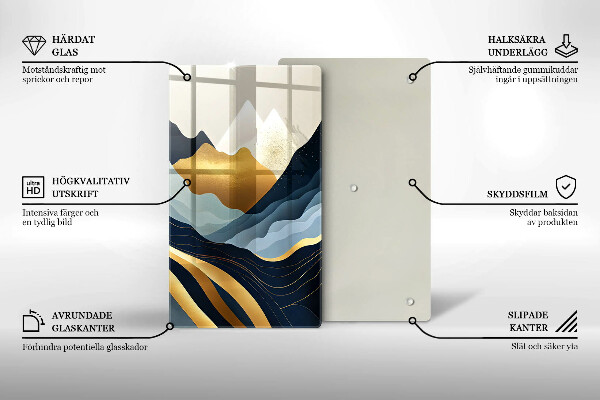 Skleněná krájecí deska Abstraktní hory