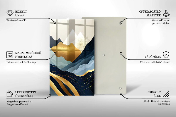 Skleněná krájecí deska Abstraktní hory