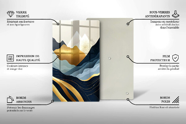 Skleněná krájecí deska Abstraktní hory