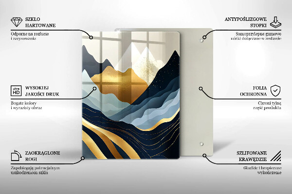 Skleněná krájecí deska Abstraktní hory