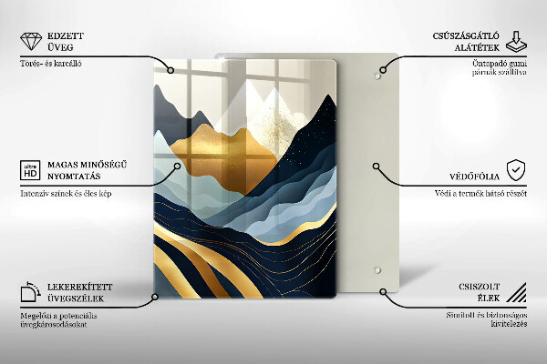 Skleněná krájecí deska Abstraktní hory