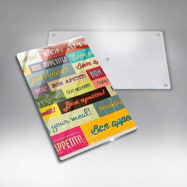 Skleněná krájecí deska Titulky Jazyky dobré chuti