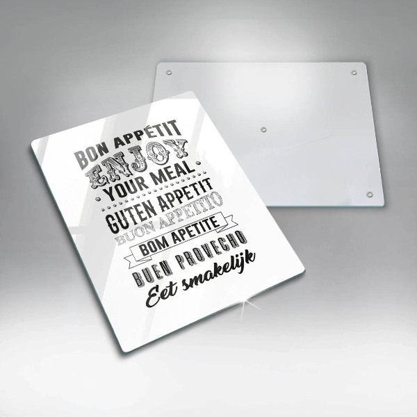 Skleněné krájecí prkénko Nápis do kuchyně věta