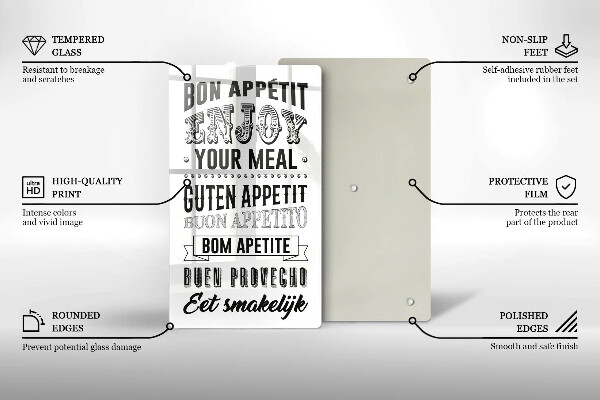 Skleněné krájecí prkénko Nápis do kuchyně věta