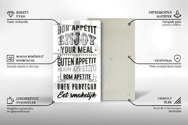 Skleněné krájecí prkénko Nápis do kuchyně věta