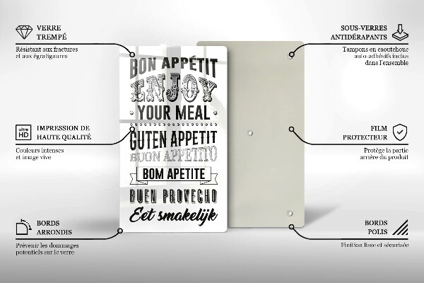 Skleněné krájecí prkénko Nápis do kuchyně věta