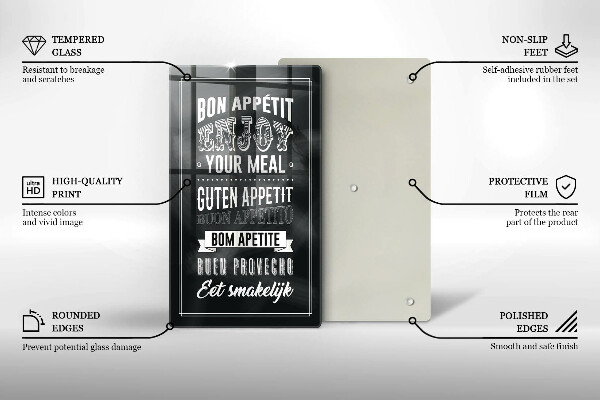 Skleněné krájecí prkénko Nápis do kuchyně věta