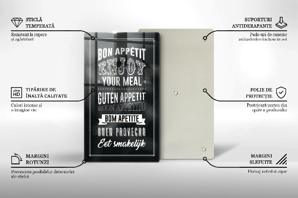 Skleněné krájecí prkénko Nápis do kuchyně věta