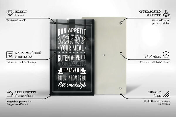 Skleněné krájecí prkénko Nápis do kuchyně věta