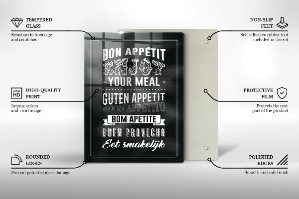 Skleněné krájecí prkénko Nápis do kuchyně věta