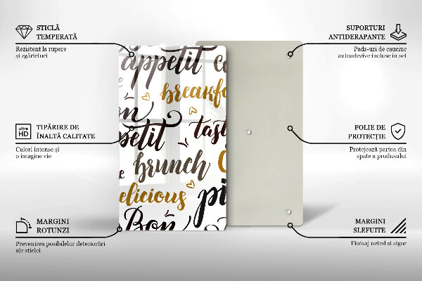 Skleněná krájecí deska Bon appetit