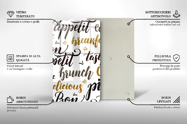 Skleněná krájecí deska Bon appetit