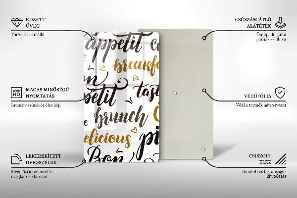 Skleněná krájecí deska Bon appetit