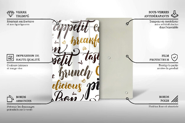 Skleněná krájecí deska Bon appetit