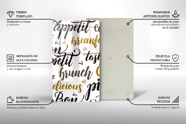 Skleněná krájecí deska Bon appetit