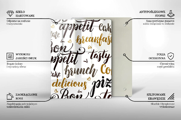 Skleněná krájecí deska Bon appetit