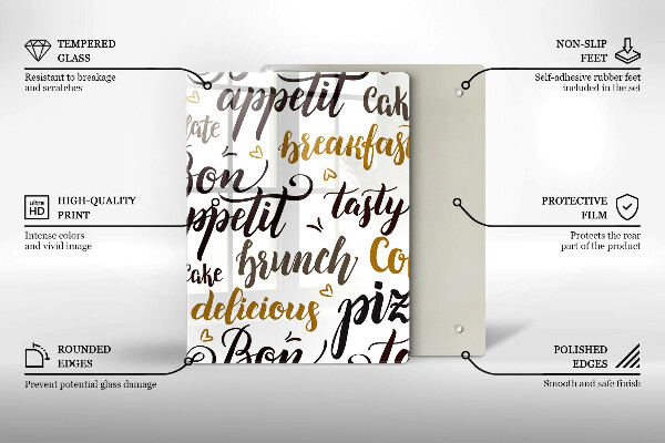 Skleněná krájecí deska Bon appetit