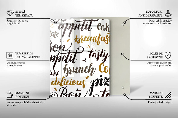 Skleněná krájecí deska Bon appetit