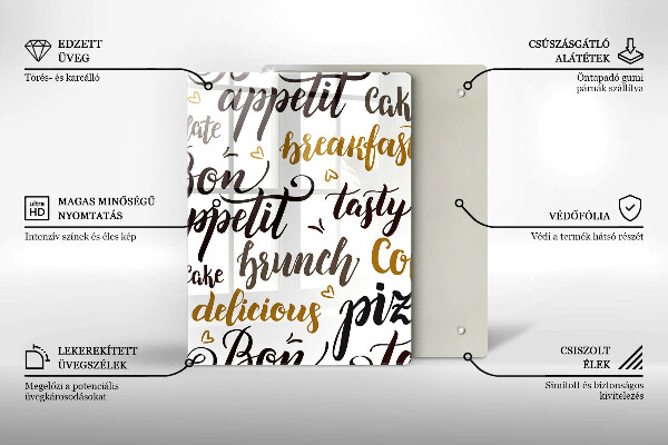 Skleněná krájecí deska Bon appetit