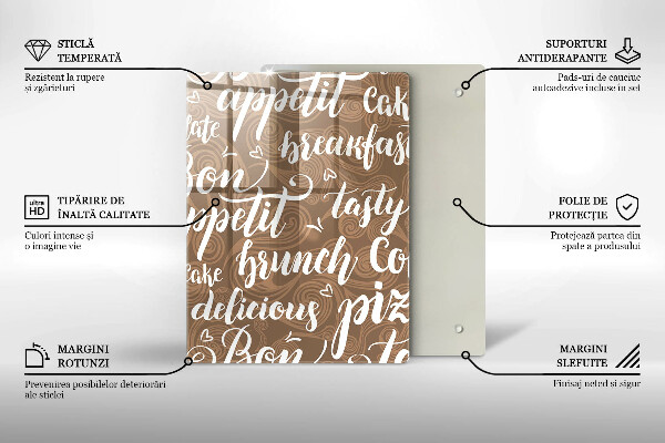 Skleněná krájecí deska Bon appetit