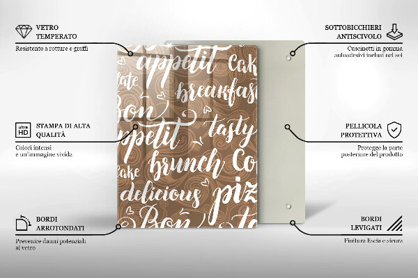 Skleněná krájecí deska Bon appetit