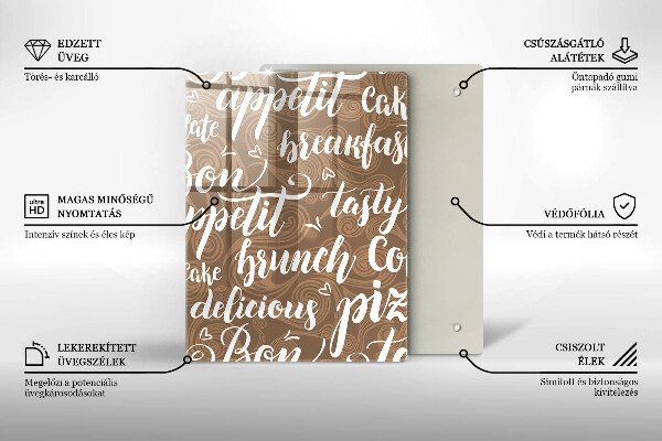 Skleněná krájecí deska Bon appetit