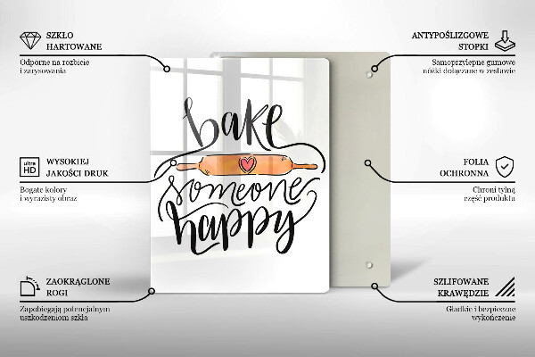 Skleněná krájecí deska Bake someone happy