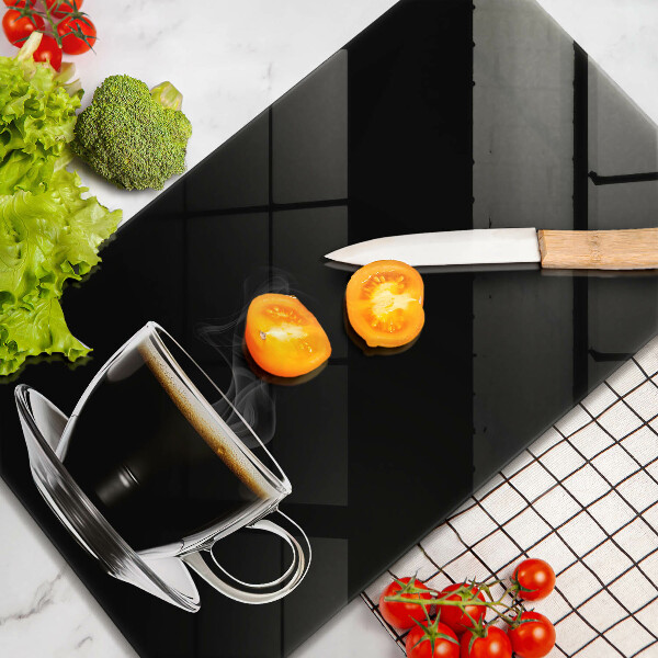 Skleněná krájecí deska Sklenice horké kávy