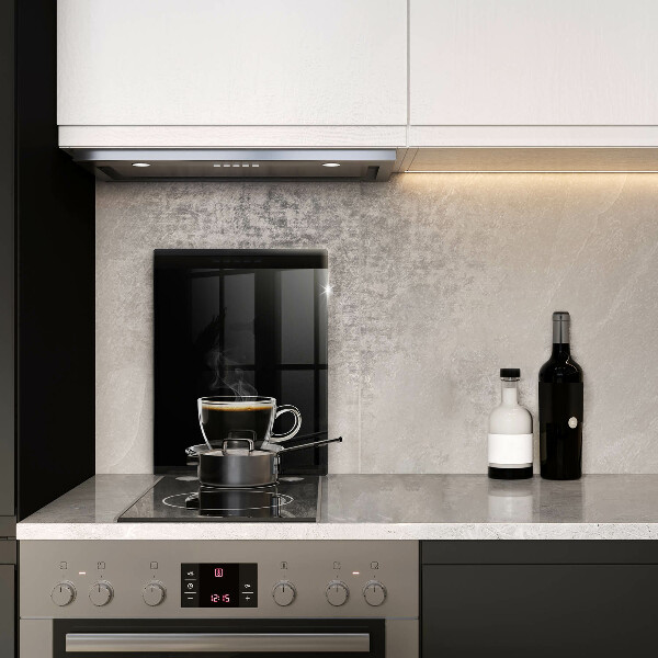 Skleněná krájecí deska Sklenice horké kávy