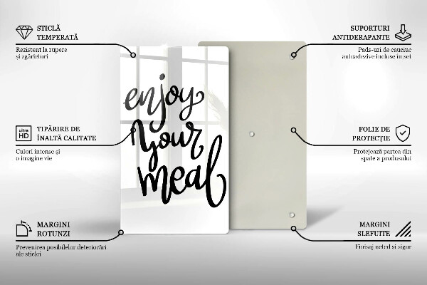 Skleněná krájecí deska Enjoy your meal