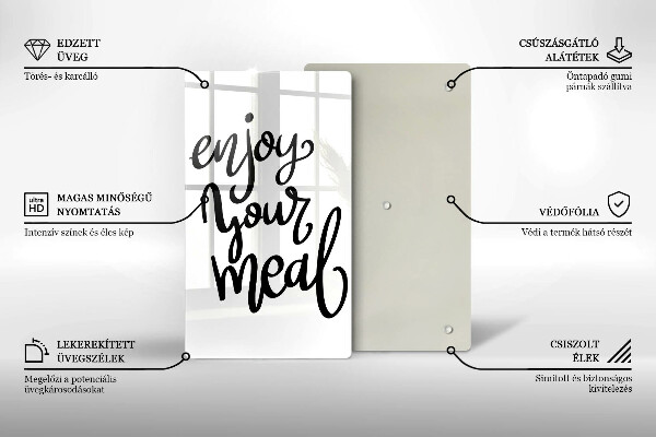 Skleněná krájecí deska Enjoy your meal