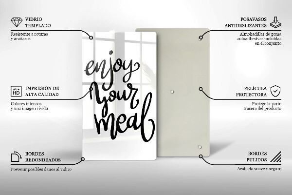 Skleněná krájecí deska Enjoy your meal