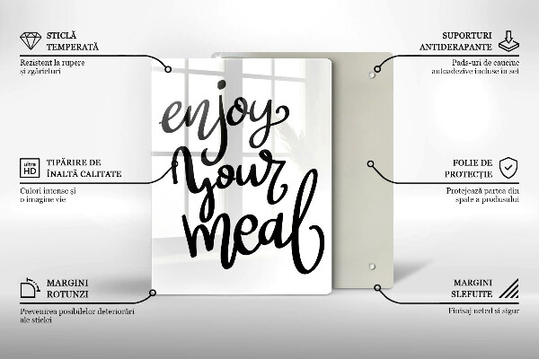 Skleněná krájecí deska Enjoy your meal