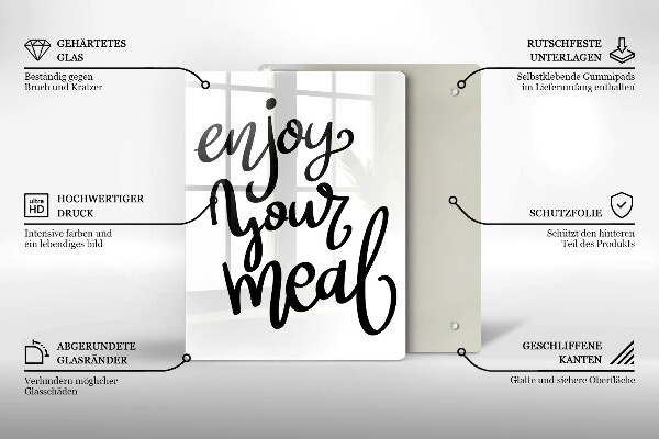 Skleněná krájecí deska Enjoy your meal