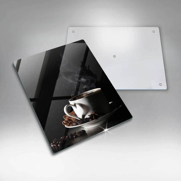 Skleněná krájecí deska Šálek horké kávy