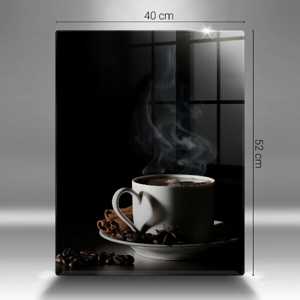 Skleněná krájecí deska Šálek horké kávy