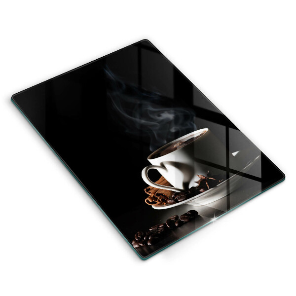 Skleněná krájecí deska Šálek horké kávy