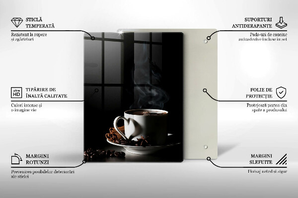 Skleněná krájecí deska Šálek horké kávy