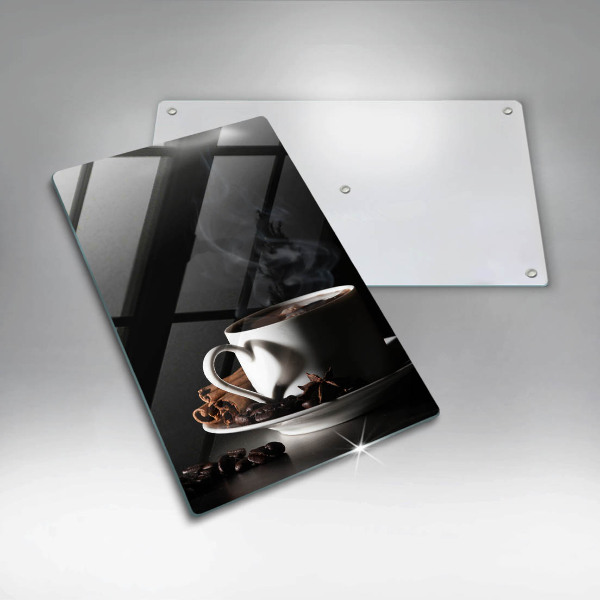 Skleněná krájecí deska Šálek horké kávy