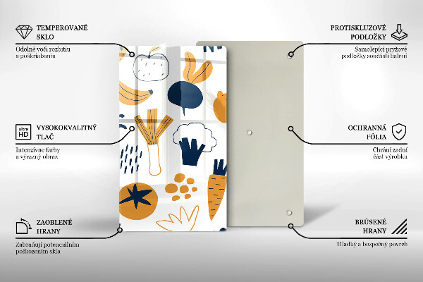 Skleněná krájecí deska Jídlo ilustrace