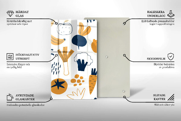 Skleněná krájecí deska Jídlo ilustrace