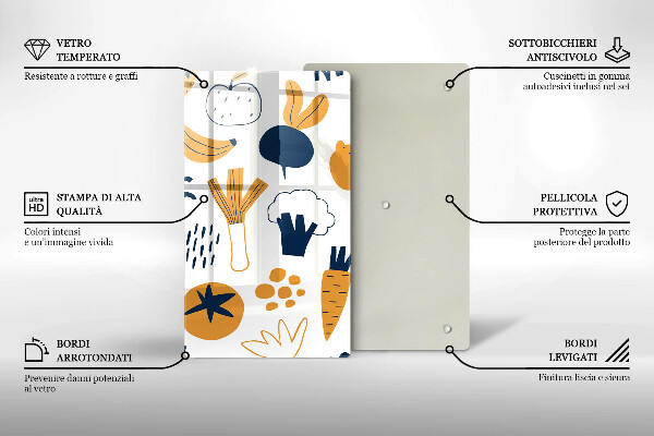 Skleněná krájecí deska Jídlo ilustrace