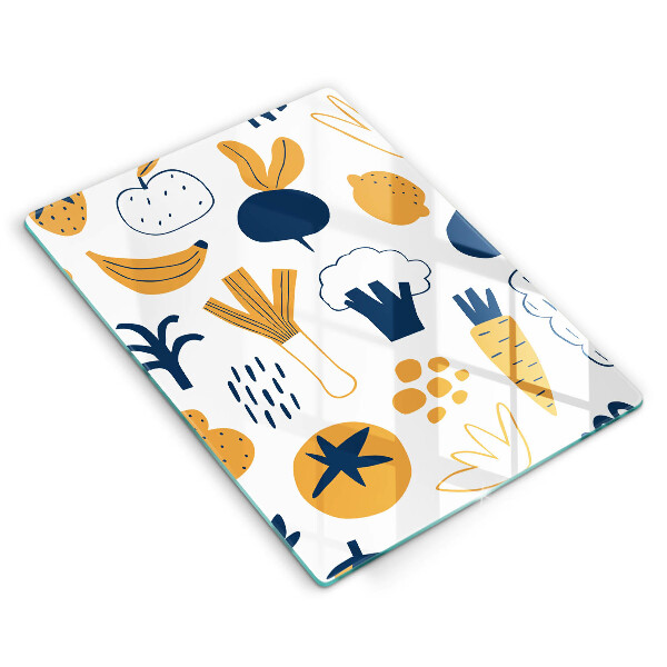 Skleněná krájecí deska Jídlo ilustrace