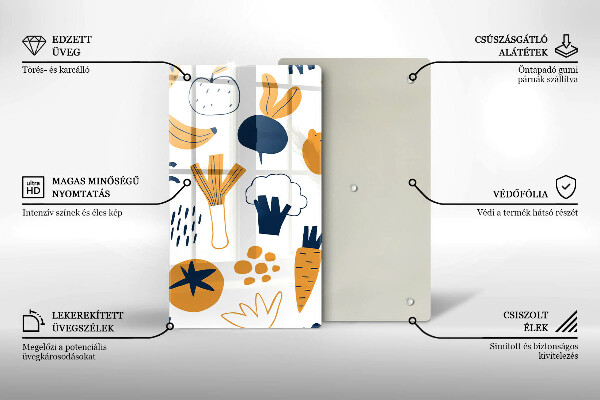 Skleněná krájecí deska Jídlo ilustrace