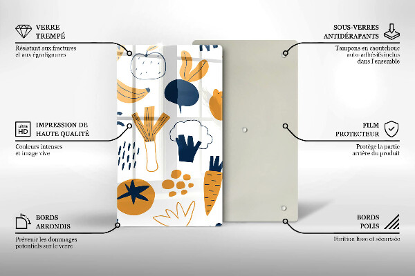 Skleněná krájecí deska Jídlo ilustrace