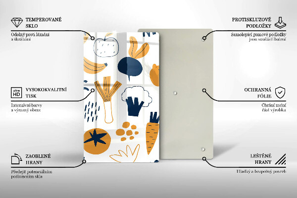 Skleněná krájecí deska Jídlo ilustrace